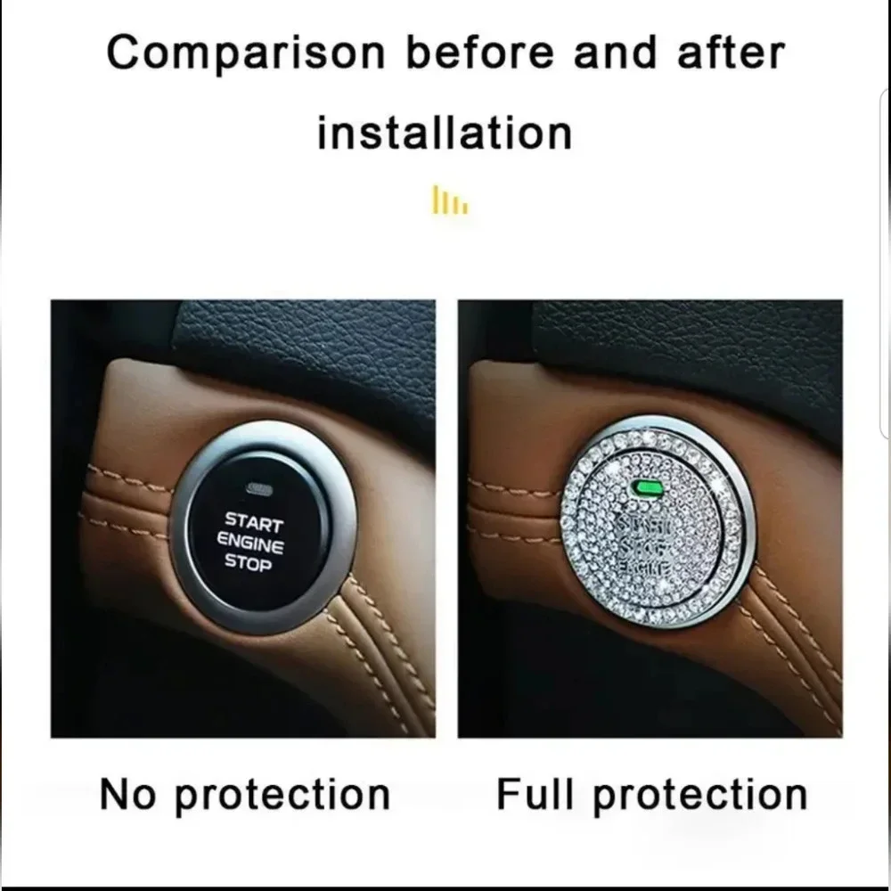 Bundle Of 2- Push Start Bling Button Covers
